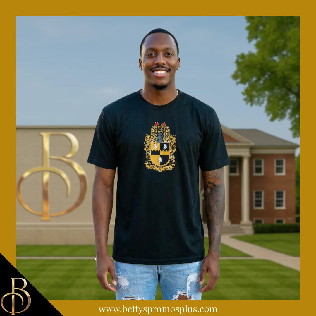 Alpha Phi Alpha ΑΦΑ Shield Performance Moisture Wicking Screen Printed Workout T-Shirt-Alpha Phi Alpha Paraphernalia-Alpha Phi Alpha T-Shirts-Betty's Promos Plus