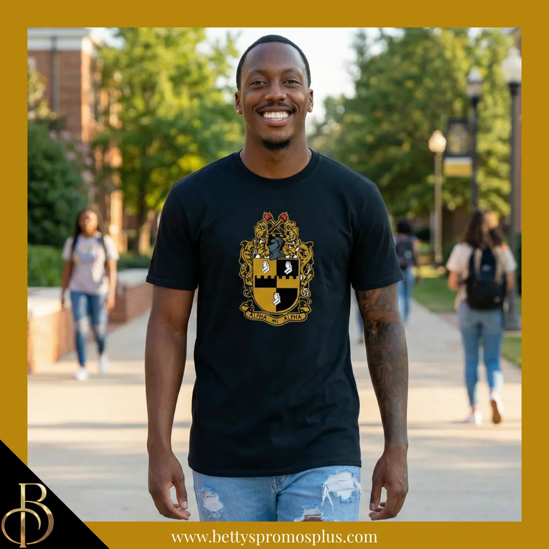 Alpha Phi Alpha ΑΦΑ Shield Performance Moisture Wicking Screen Printed Workout T-Shirt-Alpha Phi Alpha Paraphernalia-Alpha Phi Alpha T-Shirts-Betty's Promos Plus