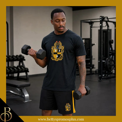 Alpha Phi Alpha ΑΦΑ Shield Performance Moisture Wicking Screen Printed Workout T-Shirt-Alpha Phi Alpha Paraphernalia-Alpha Phi Alpha T-Shirts-Betty's Promos Plus