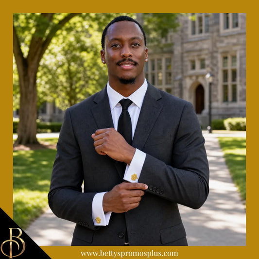 Alpha Phi Alpha ΑΦΑ Shield Sandblasted Cuff Links-Alpha Phi Alpha Paraphernalia-Alpha Phi Alpha Cuff Links-Betty's Promos Plus