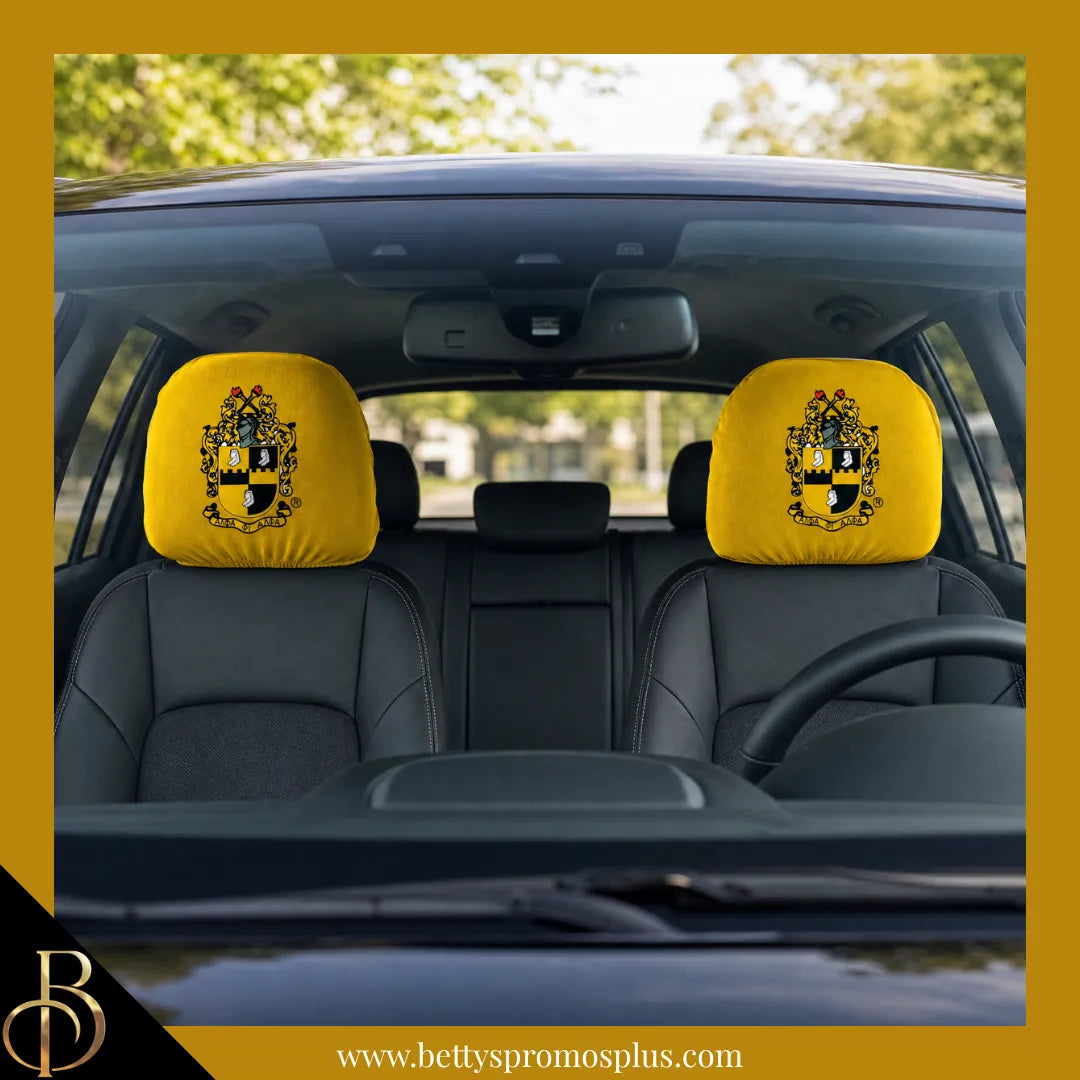 Alpha Phi Alpha ΑΦΑ Shield with Greek Letters Car Seat Headrest Cover-Alpha Phi Alpha Paraphernalia-Alpha Phi Alpha Headrest Cover-Betty's Promos Plus