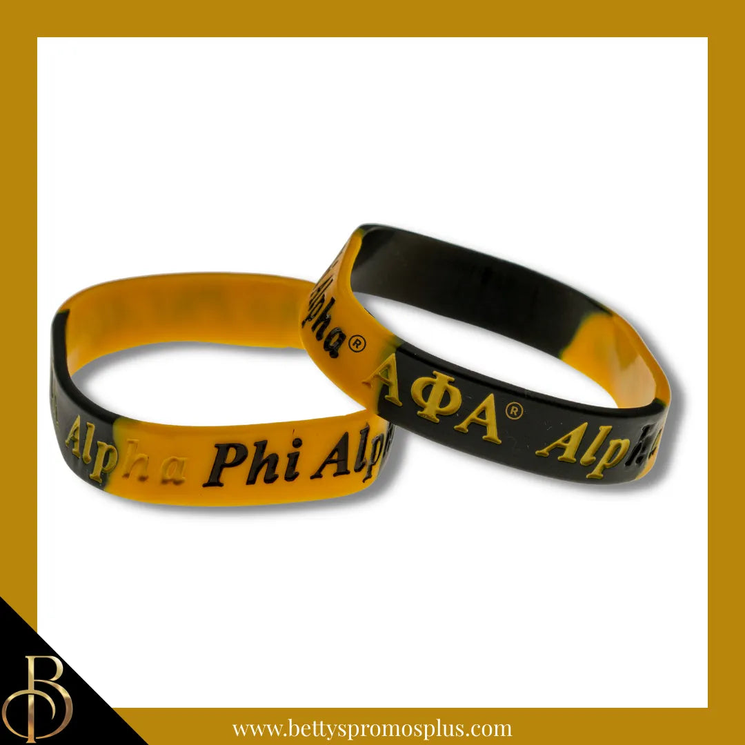 Alpha Phi Alpha ΑΦΑ Silicone Wristband Rubber Bracelet-Black-Alpha Phi Alpha Paraphernalia-Alpha Phi Alpha Wristband-Betty's Promos Plus