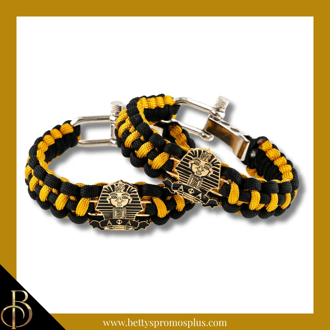 Alpha Phi Alpha ΑΦΑ Sphinx Paracord Survival Bracelet-Black-Alpha Phi Alpha Paraphernalia-Alpha Phi Alpha Bracelet-Betty's Promos Plus