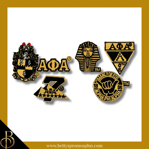 Alpha Phi Alpha ΑΦΑ Stick-On Embroidered Patch Set of 3 Patches-Alpha Phi Alpha Paraphernalia-Alpha Phi Alpha Patch-Betty's Promos Plus