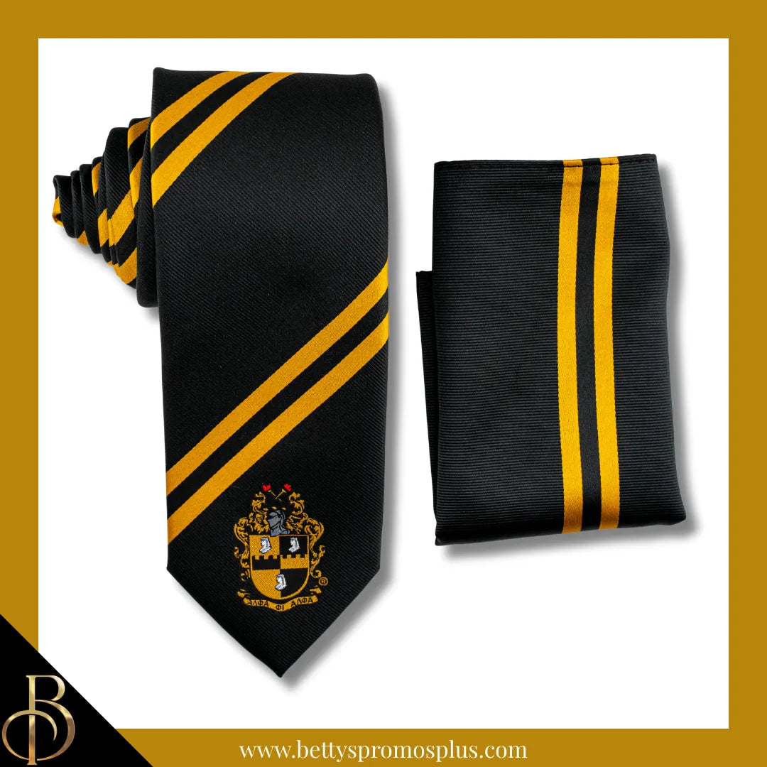 Alpha Phi Alpha ΑΦΑ Tie and Pocket Square Combo-Alpha Phi Alpha Paraphernalia-Alpha Phi Alpha Tie Set-Betty's Promos Plus