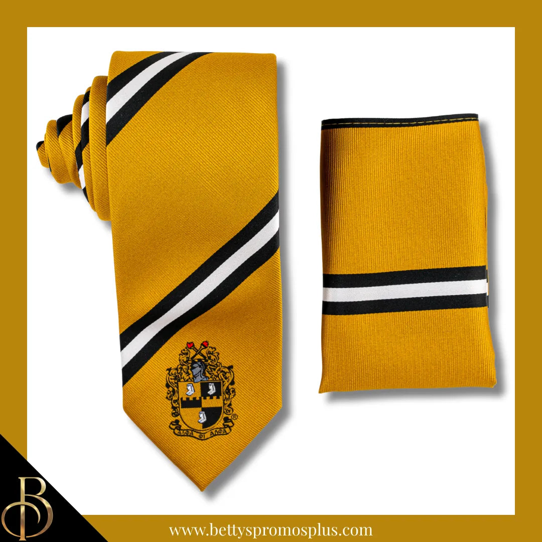 Alpha Phi Alpha ΑΦΑ Tie and Pocket Square Combo-Alpha Phi Alpha Paraphernalia-Alpha Phi Alpha Tie Set-Betty's Promos Plus