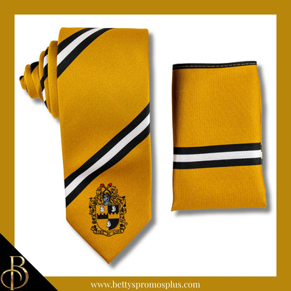 Alpha Phi Alpha ΑΦΑ Tie and Pocket Square Combo-Gold-Alpha Phi Alpha Paraphernalia-Alpha Phi Alpha Tie Set-Betty's Promos Plus