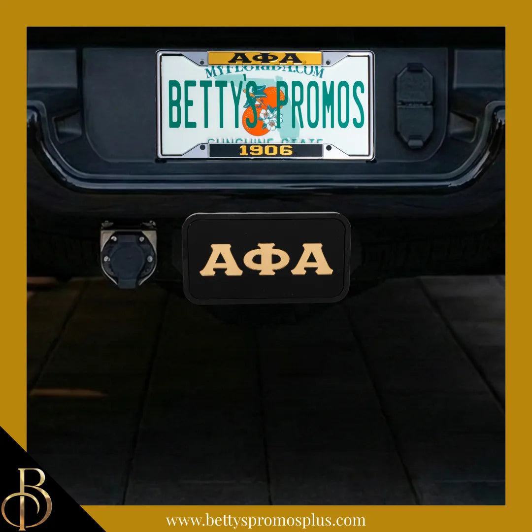 Alpha Phi Alpha ΑΦΑ Tow Hitch Cover with Laser Engraved Greek Letters-Alpha Phi Alpha Paraphernalia-Alpha Phi Alpha Hitch Caps-Betty's Promos Plus