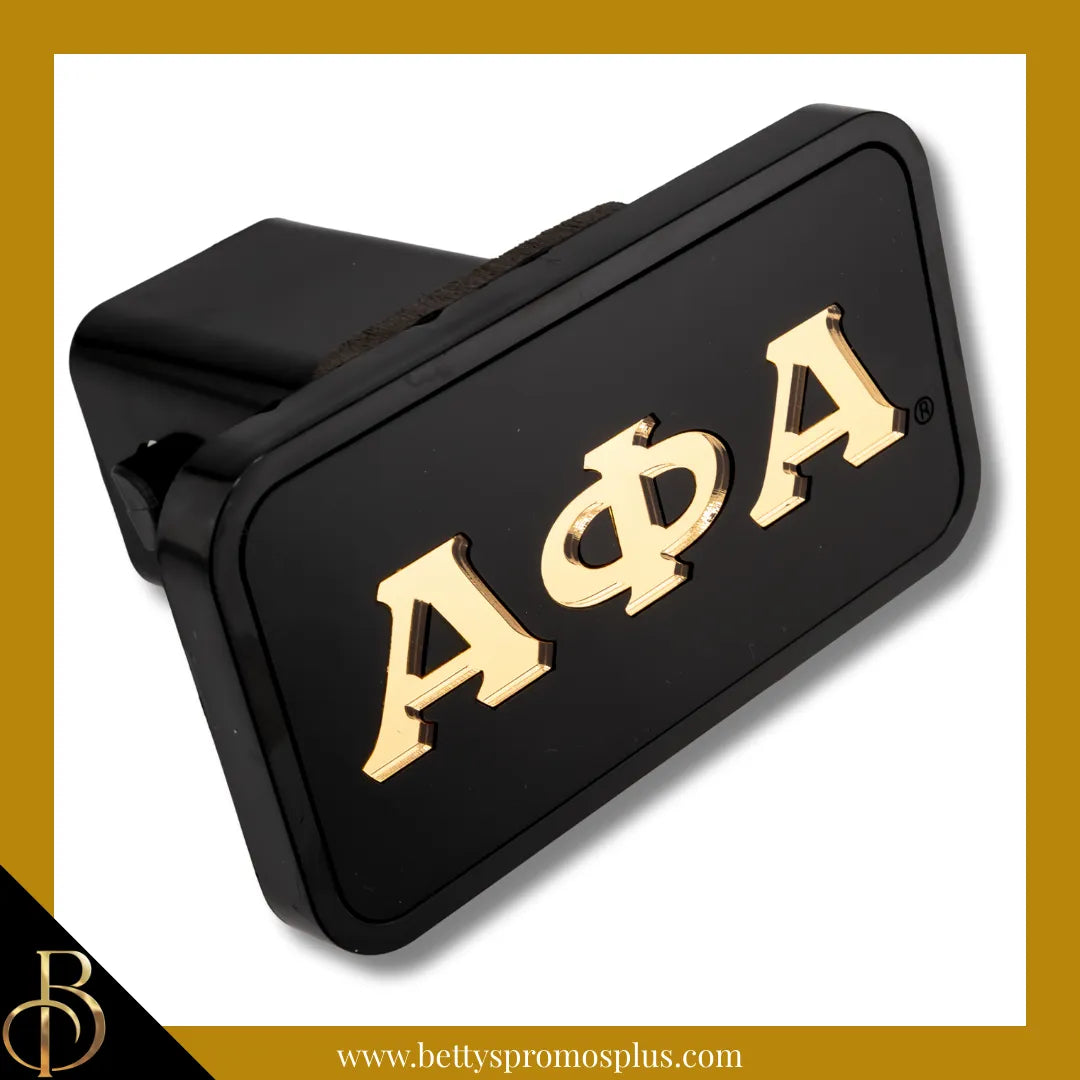 Alpha Phi Alpha ΑΦΑ Tow Hitch Cover with Laser Engraved Greek Letters-Alpha Phi Alpha Paraphernalia-Alpha Phi Alpha Hitch Caps-Betty's Promos Plus