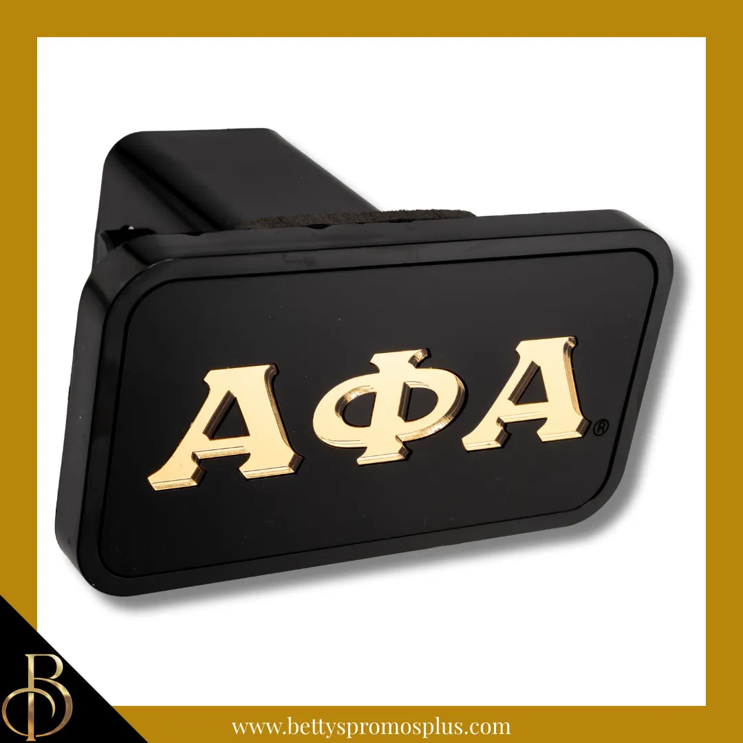 Alpha Phi Alpha ΑΦΑ Tow Hitch Cover with Laser Engraved Greek Letters-Alpha Phi Alpha Paraphernalia-Alpha Phi Alpha Hitch Caps-Betty's Promos Plus