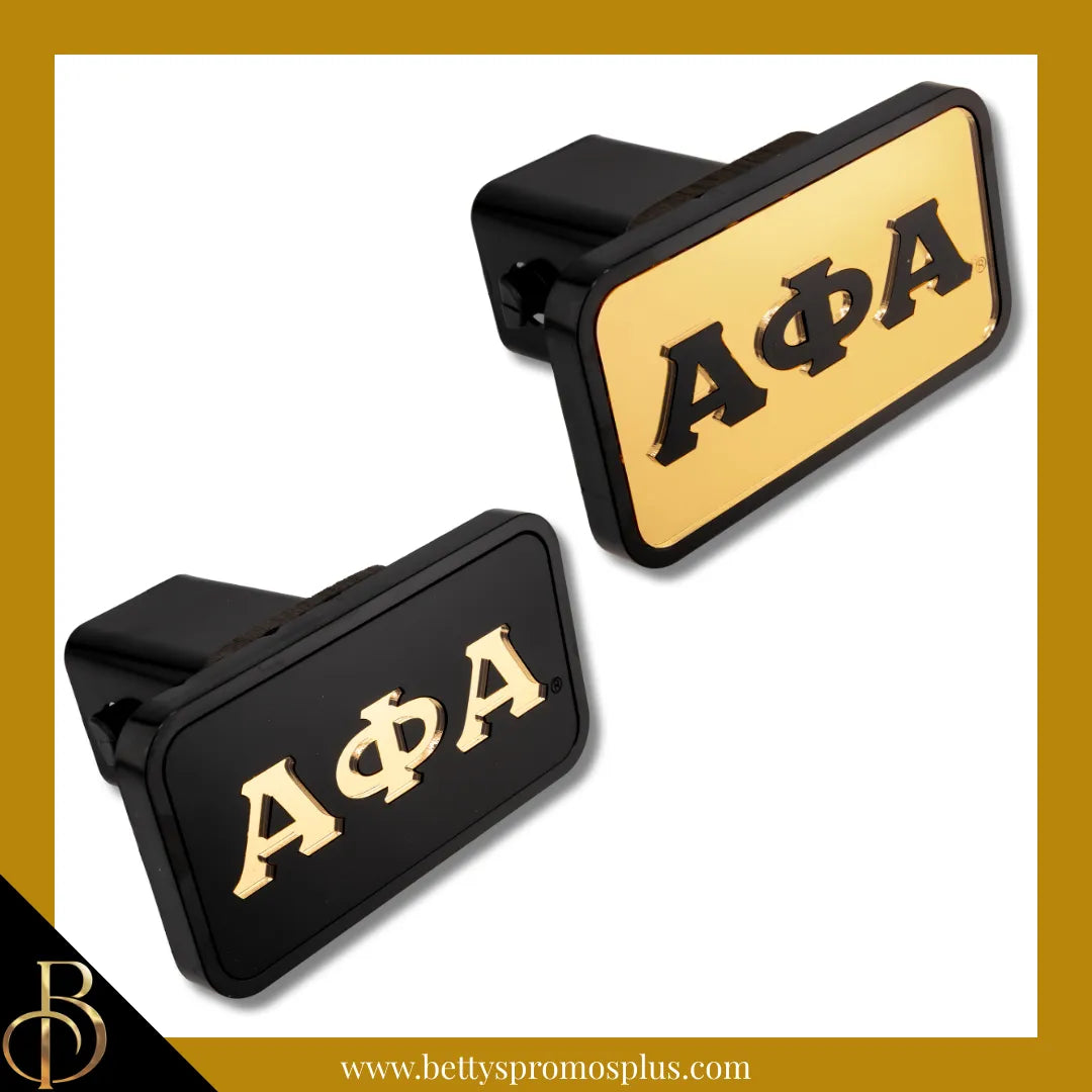 Alpha Phi Alpha ΑΦΑ Tow Hitch Cover with Laser Engraved Greek Letters-Alpha Phi Alpha Paraphernalia-Alpha Phi Alpha Hitch Caps-Betty's Promos Plus
