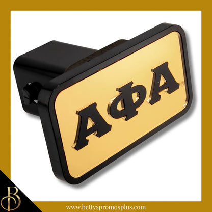 Alpha Phi Alpha ΑΦΑ Tow Hitch Cover with Laser Engraved Greek Letters-Gold-Alpha Phi Alpha Paraphernalia-Alpha Phi Alpha Hitch Caps-Betty's Promos Plus