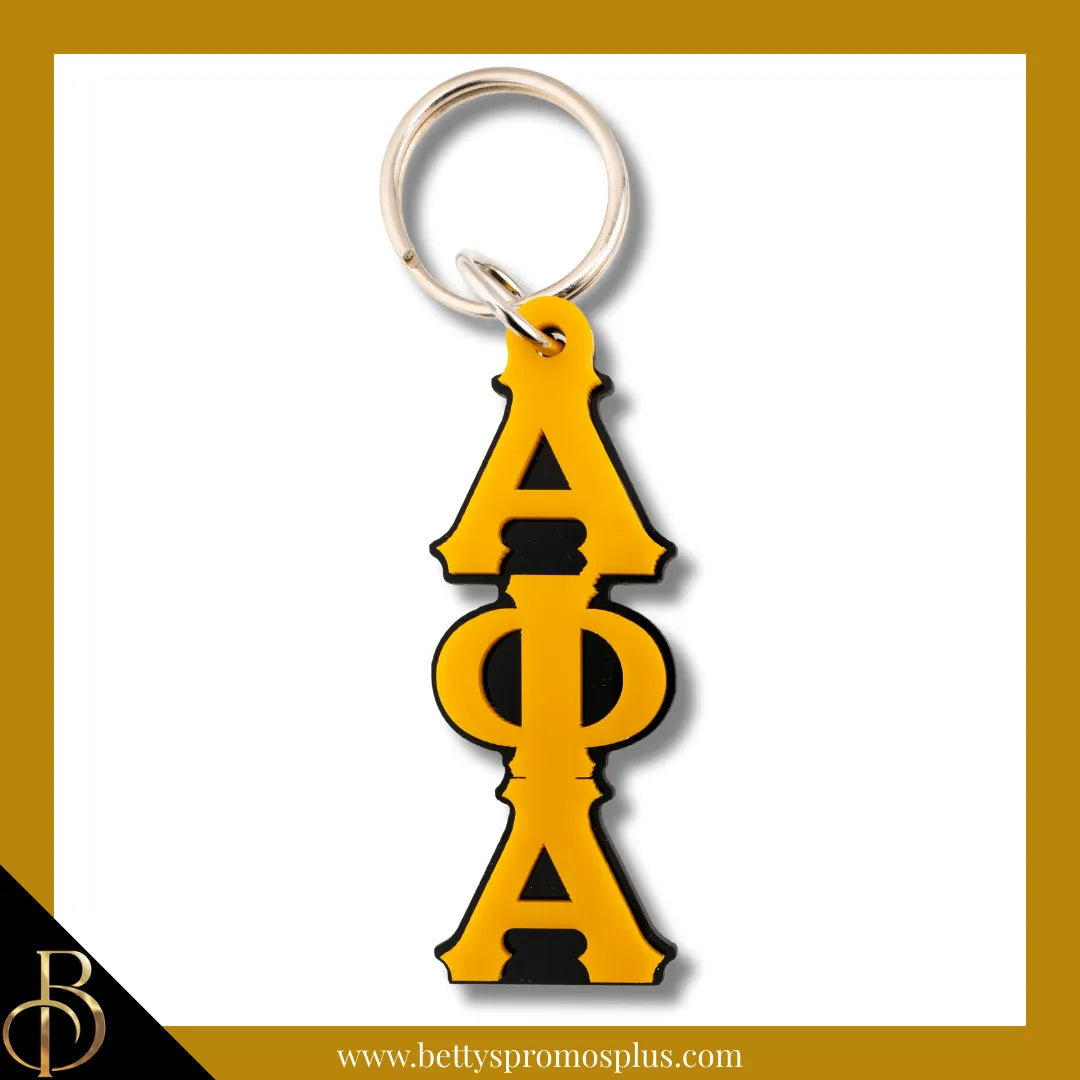 Alpha Phi Alpha ΑΦΑ Vertical Greek Letters Acrylic Keychain-Alpha Phi Alpha Paraphernalia-Alpha Phi Alpha Keychain-Betty's Promos Plus