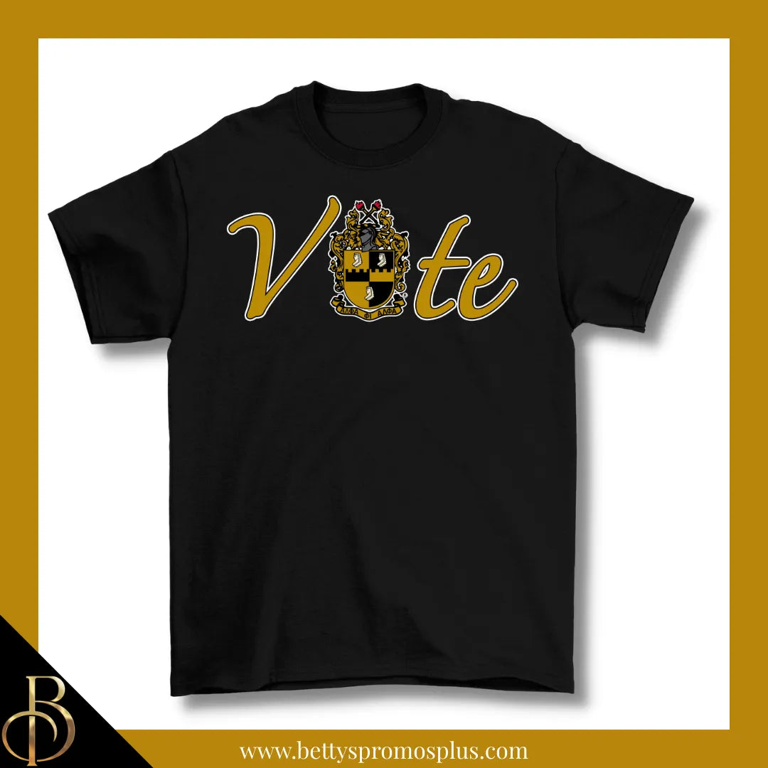 Alpha Phi Alpha ΑΦΑ VOTE Screen Printed T-Shirt-Black-Small-Alpha Phi Alpha Paraphernalia-Alpha Phi Alpha T-Shirts-Betty's Promos Plus