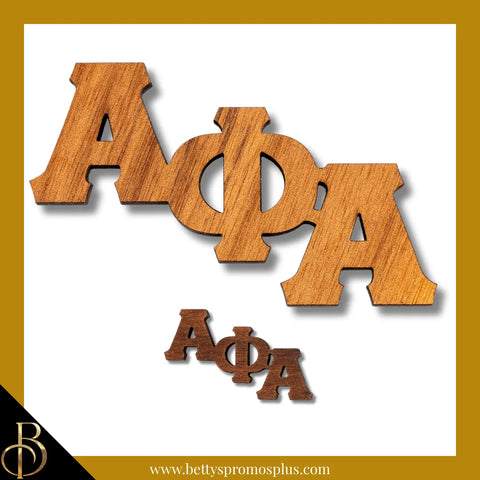 Alpha Phi Alpha ΑΦΑ Wooden Greek Letters Lapel Pin-Alpha Phi Alpha Paraphernalia-Alpha Phi Alpha Lapel Pin-Betty's Promos Plus