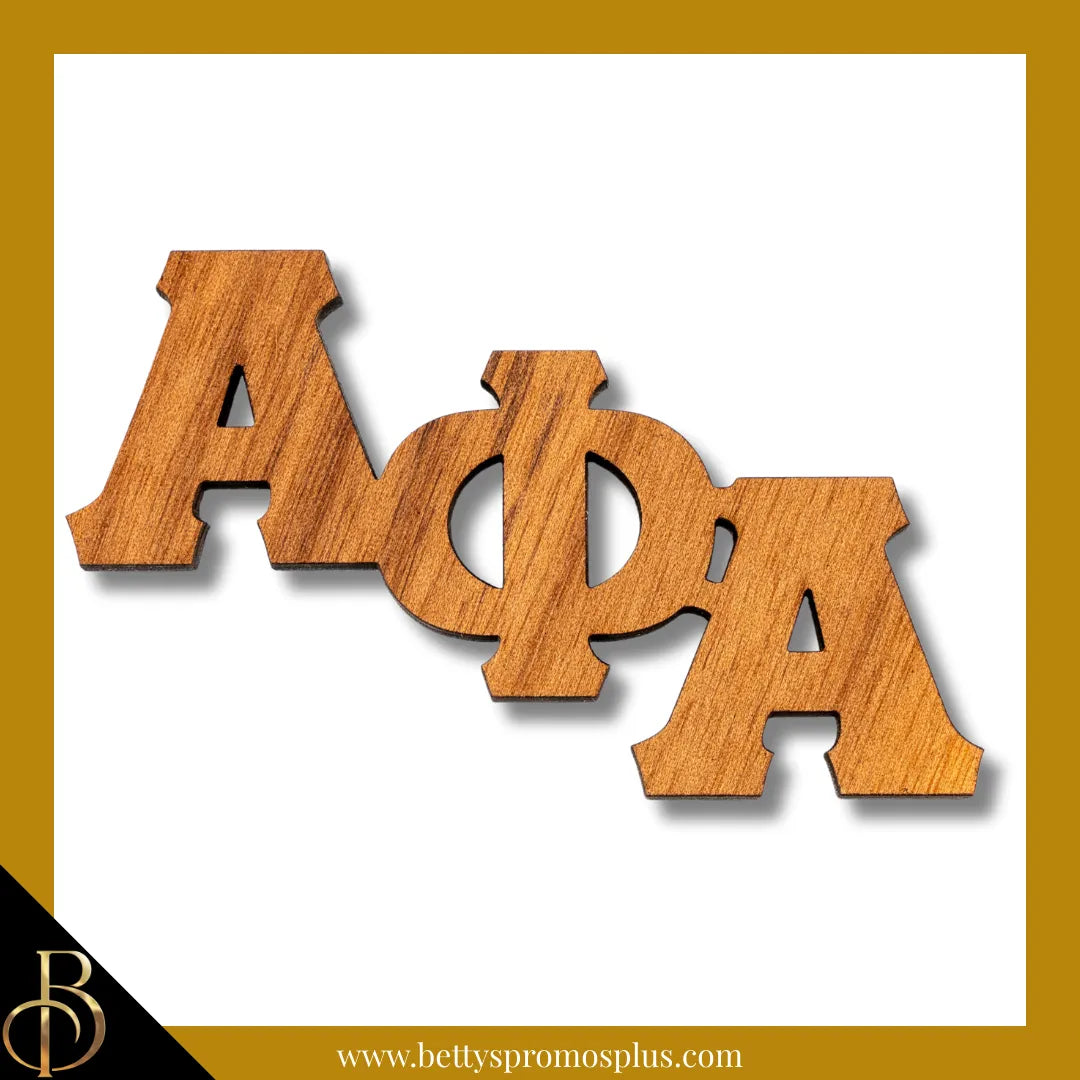 Alpha Phi Alpha ΑΦΑ Wooden Greek Letters Lapel Pin-Large-Alpha Phi Alpha Paraphernalia-Alpha Phi Alpha Lapel Pin-Betty's Promos Plus