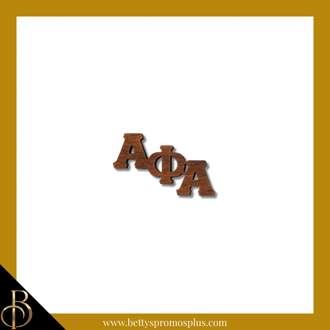 Alpha Phi Alpha ΑΦΑ Wooden Greek Letters Lapel Pin-Small-Alpha Phi Alpha Paraphernalia-Alpha Phi Alpha Lapel Pin-Betty's Promos Plus