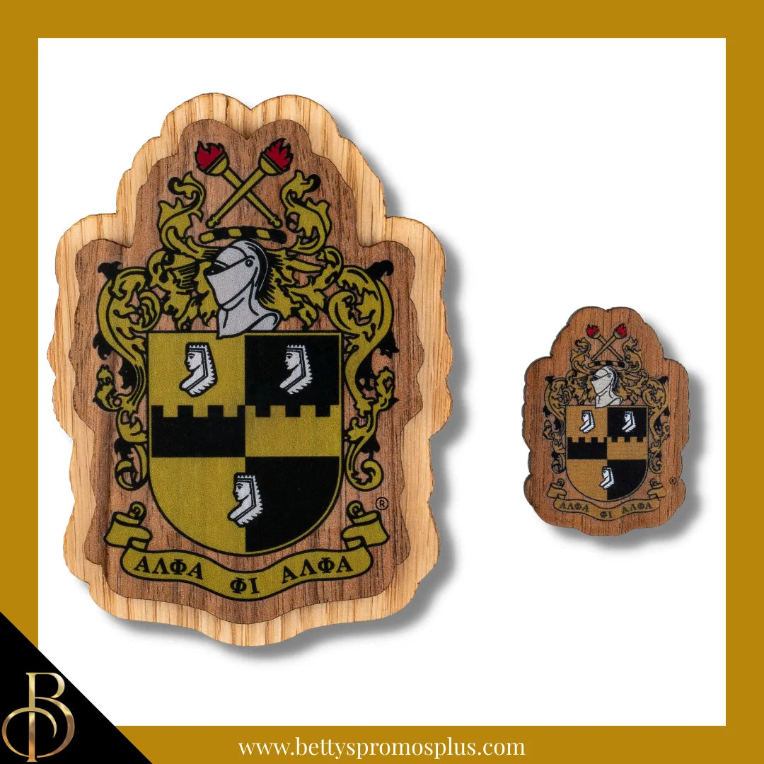Alpha Phi Alpha ΑΦΑ Wooden Shield Decal-Alpha Phi Alpha Paraphernalia-Alpha Phi Alpha Wood Decal-Betty's Promos Plus