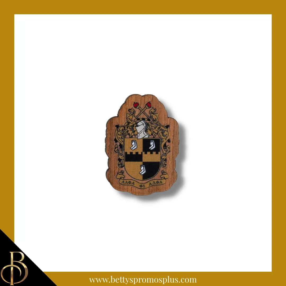 Alpha Phi Alpha ΑΦΑ Wooden Shield Decal-Small-Alpha Phi Alpha Paraphernalia-Alpha Phi Alpha Wood Decal-Betty's Promos Plus
