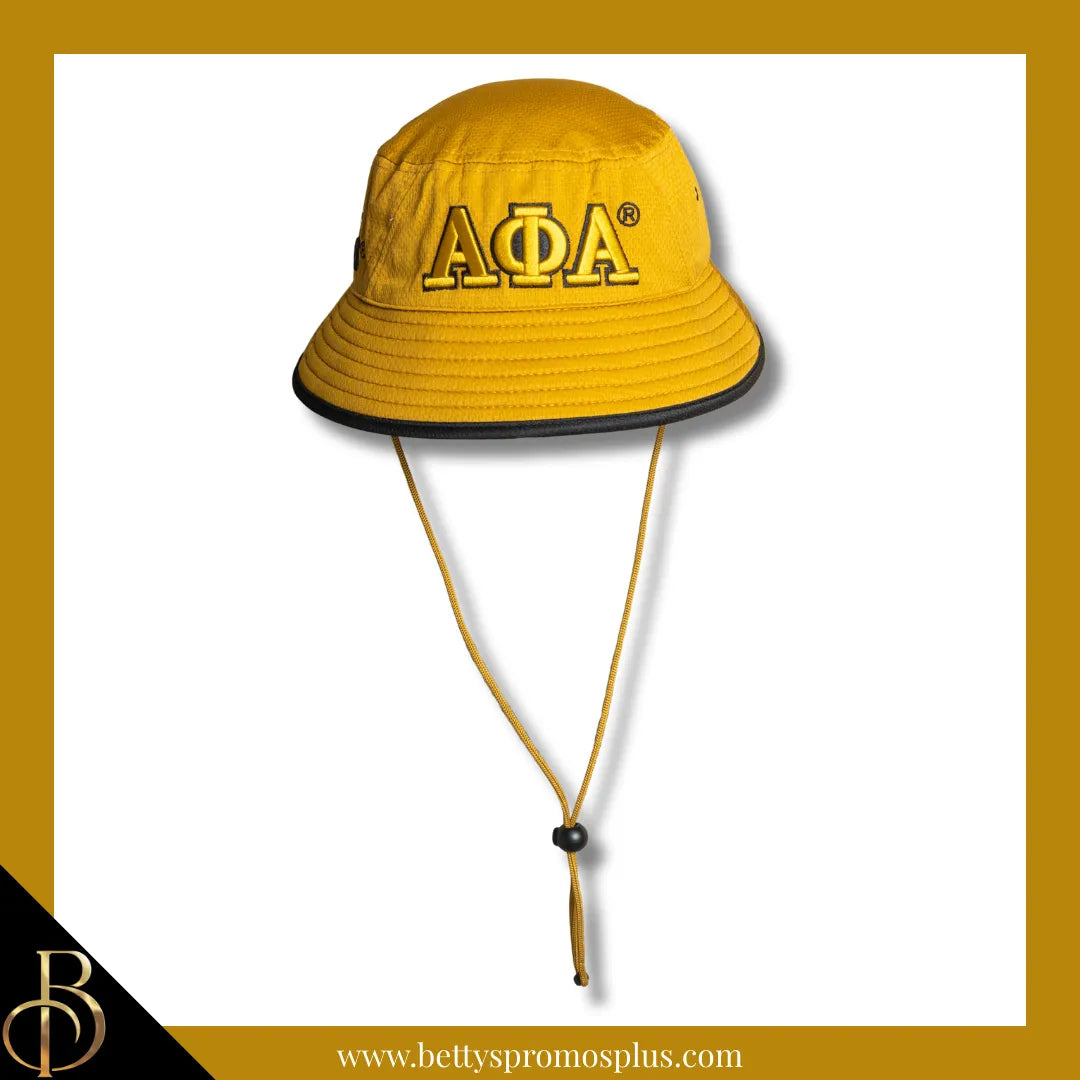Alpha Phi Alpha Mesh Flex Fit ΑΦΑ Greek Letters Embroidered Bucket Hat with Drawstring-Alpha Phi Alpha Paraphernalia-Alpha Phi Alpha Hats-Betty's Promos Plus