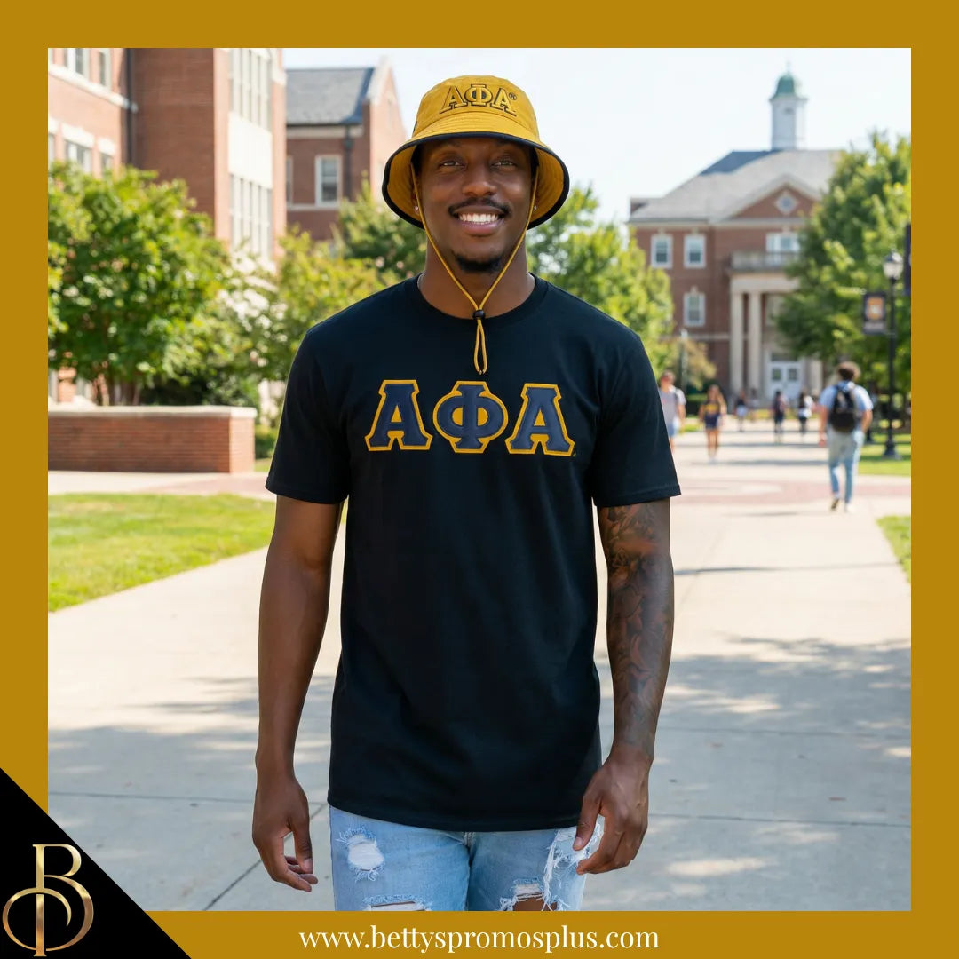 Alpha Phi Alpha Mesh Flex Fit ΑΦΑ Greek Letters Embroidered Bucket Hat with Drawstring-Alpha Phi Alpha Paraphernalia-Alpha Phi Alpha Hats-Betty's Promos Plus
