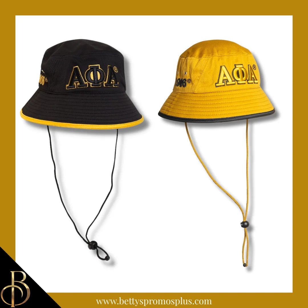 Alpha Phi Alpha Mesh Flex Fit ΑΦΑ Greek Letters Embroidered Bucket Hat with Drawstring-Alpha Phi Alpha Paraphernalia-Alpha Phi Alpha Hats-Betty's Promos Plus