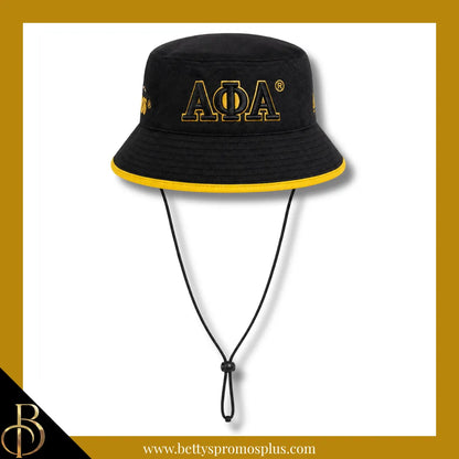Alpha Phi Alpha Mesh Flex Fit ΑΦΑ Greek Letters Embroidered Bucket Hat with Drawstring-Black-Alpha Phi Alpha Paraphernalia-Alpha Phi Alpha Hats-Betty's Promos Plus