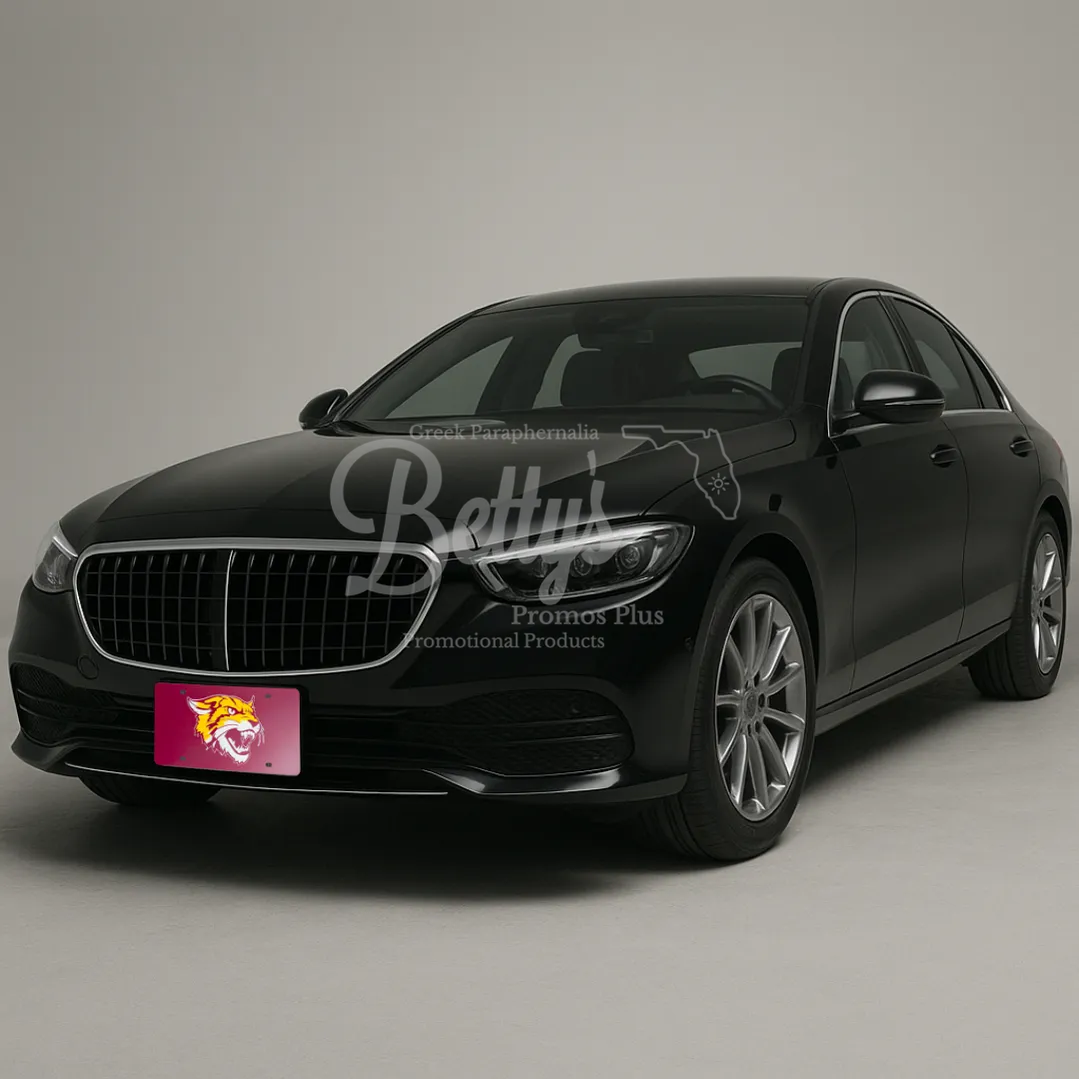 Bethune-Cookman B-CU Wildcat Laser Engraved Mirrored Acrylic Auto Tag License Plate-BCU Paraphernalia-BCU Auto Tag-Betty's Promos Plus