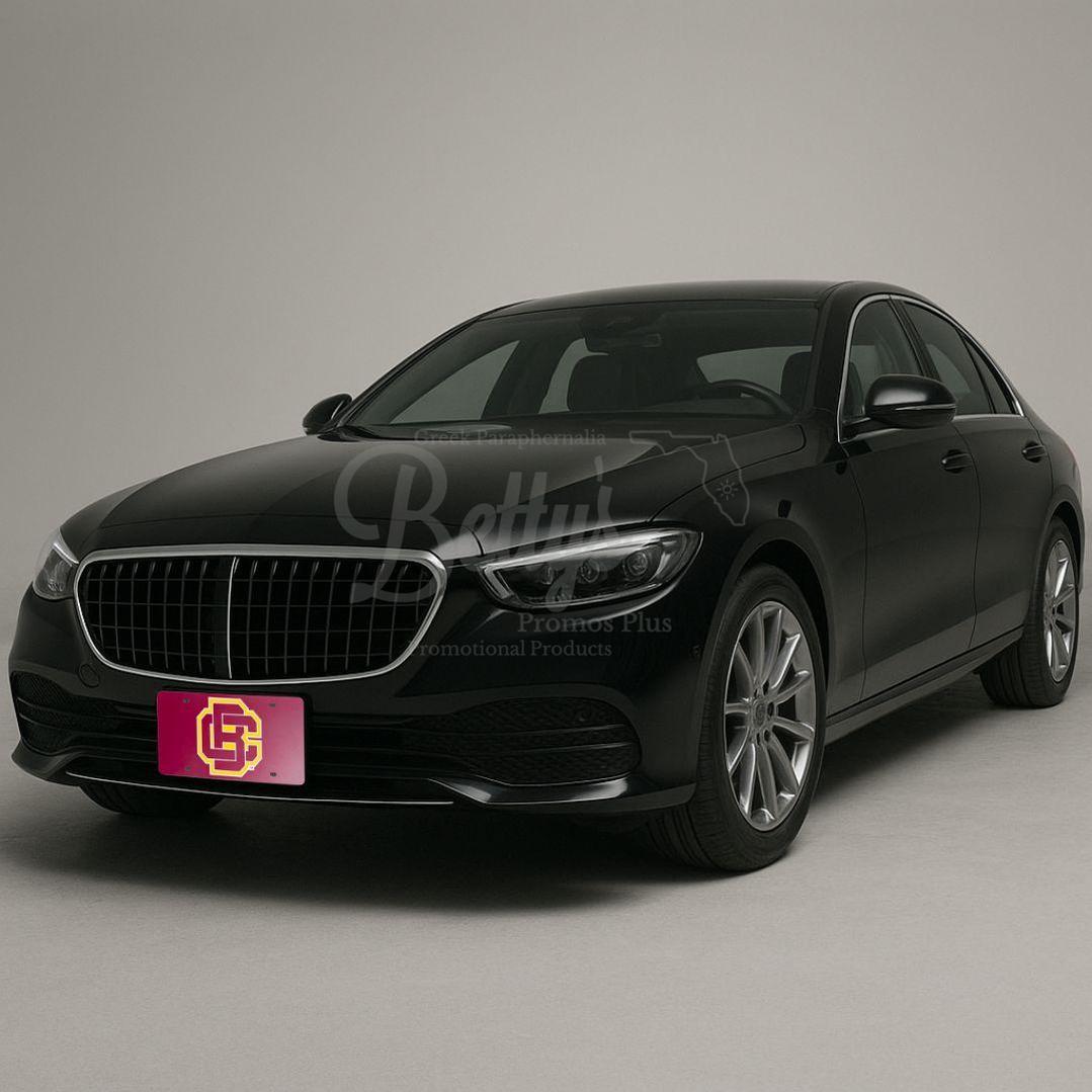 Bethune-Cookman B-CU Wildcats Logo Laser Engraved Mirrored Acrylic Auto Tag License Plate-BCU Paraphernalia-BCU Auto Tag-Betty's Promos Plus