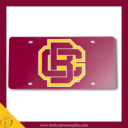 Bethune-Cookman B-CU Wildcats Logo Laser Engraved Mirrored Acrylic Auto Tag License Plate-BCU Paraphernalia-BCU Auto Tag-Betty's Promos Plus