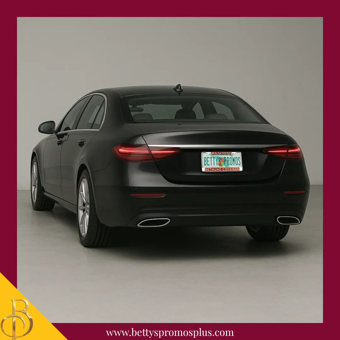 Bethune-Cookman University Alumni Chrome Laser Engraved Mirrored Acrylic Auto Tag License Plate Frame-BCU Paraphernalia-BCU Auto Tag Frame-Betty's Promos Plus