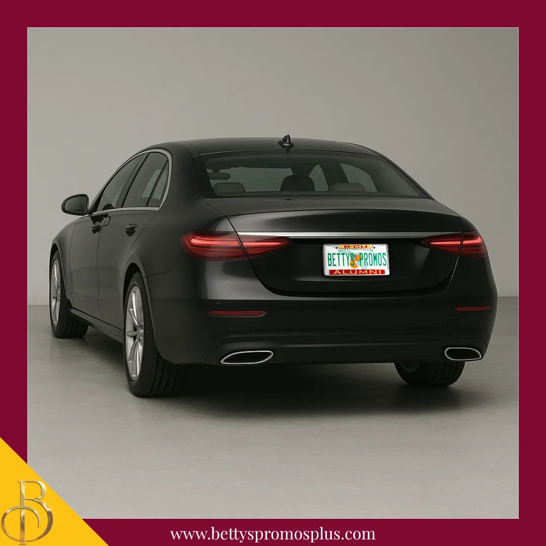 Bethune-Cookman University B-CU Alumni Chrome Laser Engraved Mirrored Acrylic Auto Tag License Plate Frame-BCU Paraphernalia-BCU Auto Tag Frame-Betty's Promos Plus