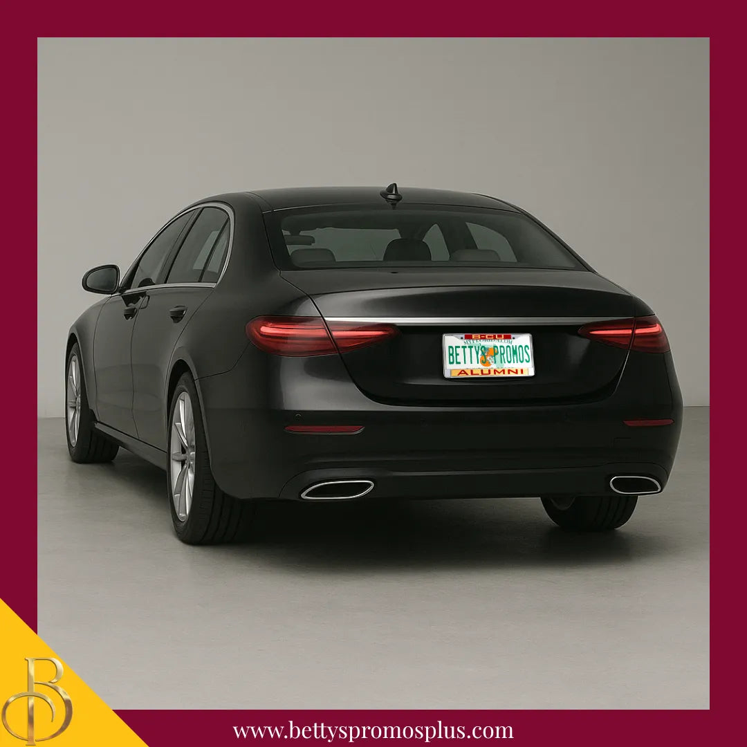 Bethune-Cookman University B-CU Alumni Chrome Laser Engraved Mirrored Acrylic Auto Tag License Plate Frame-BCU Paraphernalia-BCU Auto Tag Frame-Betty's Promos Plus