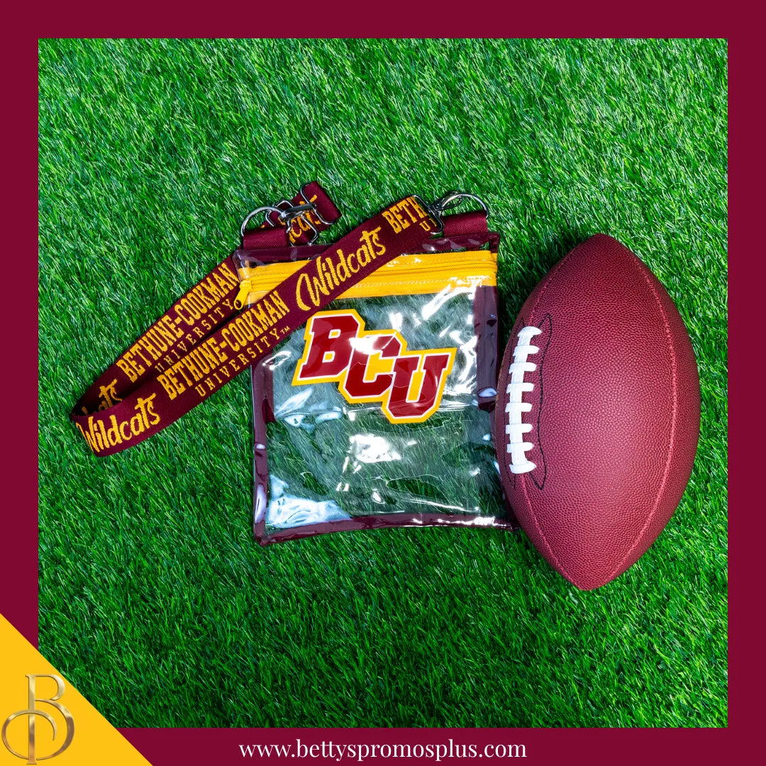 Bethune-Cookman University B-CU Cross Body Clear Stadium Bag-BCU Paraphernalia-BCU Stadium Bag-Betty's Promos Plus