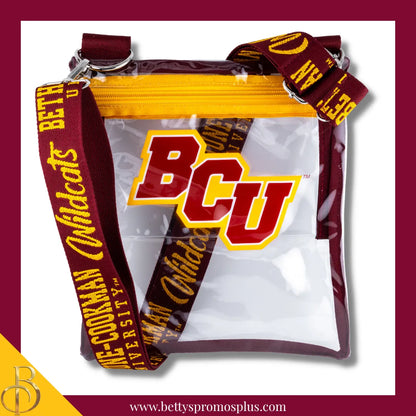 Bethune-Cookman University B-CU Cross Body Clear Stadium Bag-BCU Paraphernalia-BCU Stadium Bag-Betty's Promos Plus