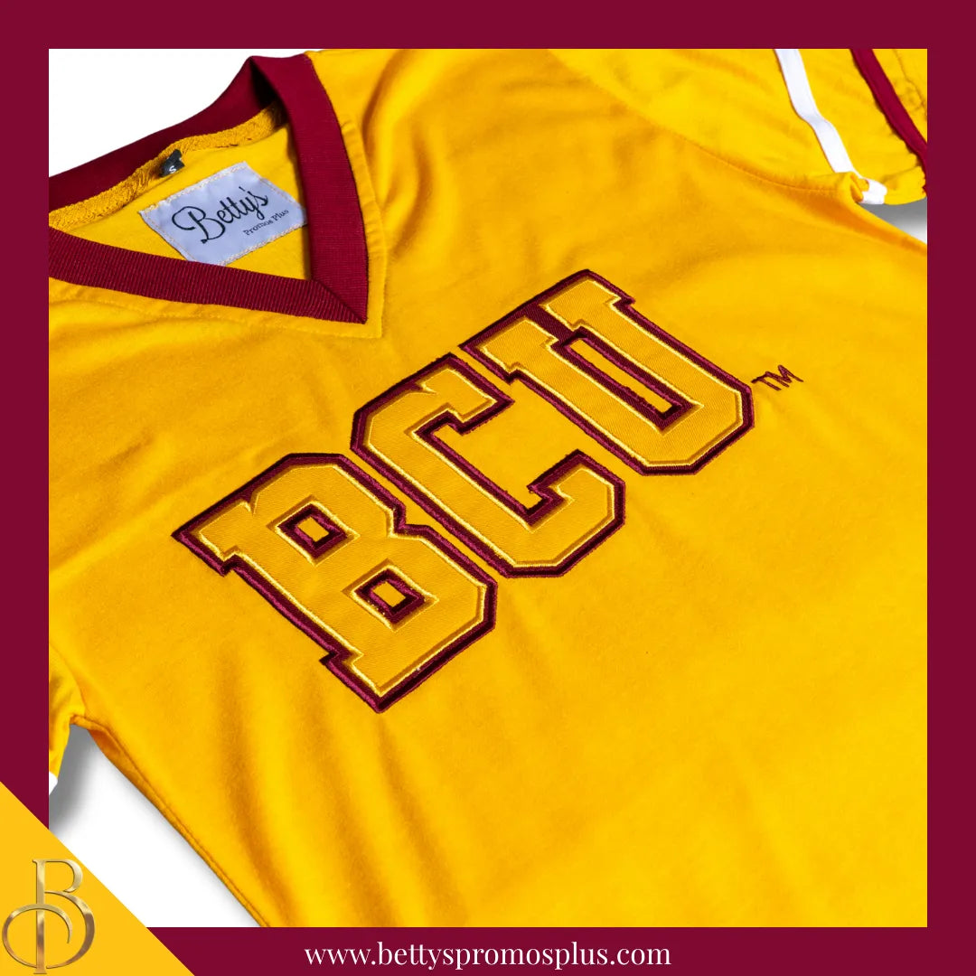 Bethune-Cookman University B-CU Double Stitched Appliqué Embroidered Jersey T-Shirt-BCU Paraphernalia-BCU T-Shirts-Betty's Promos Plus