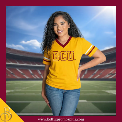 Bethune-Cookman University B-CU Double Stitched Appliqué Embroidered Jersey T-Shirt-BCU Paraphernalia-BCU T-Shirts-Betty's Promos Plus
