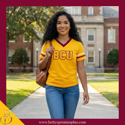 Bethune-Cookman University B-CU Double Stitched Appliqué Embroidered Jersey T-Shirt-BCU Paraphernalia-BCU T-Shirts-Betty's Promos Plus
