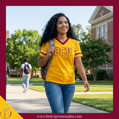 Bethune-Cookman University B-CU Double Stitched Appliqué Embroidered Jersey T-Shirt-BCU Paraphernalia-BCU T-Shirts-Betty's Promos Plus