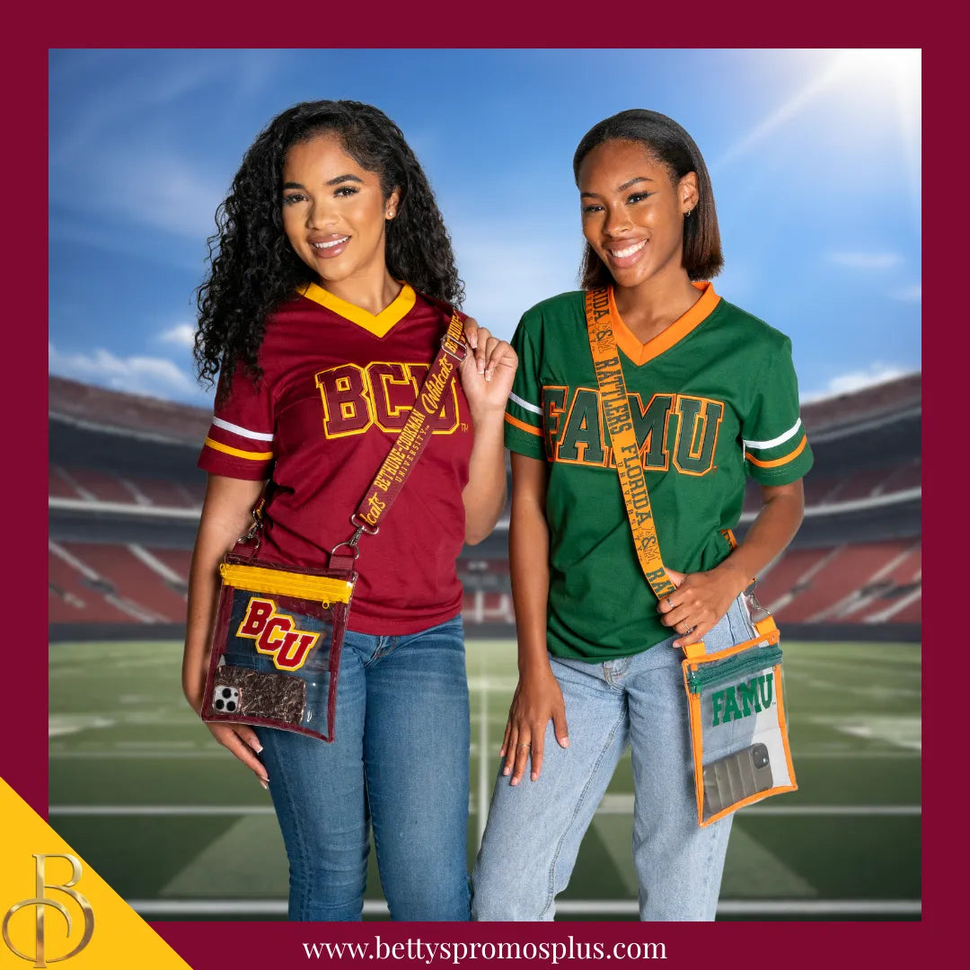 Bethune-Cookman University B-CU Double Stitched Appliqué Embroidered Jersey T-Shirt-BCU Paraphernalia-BCU T-Shirts-Betty's Promos Plus