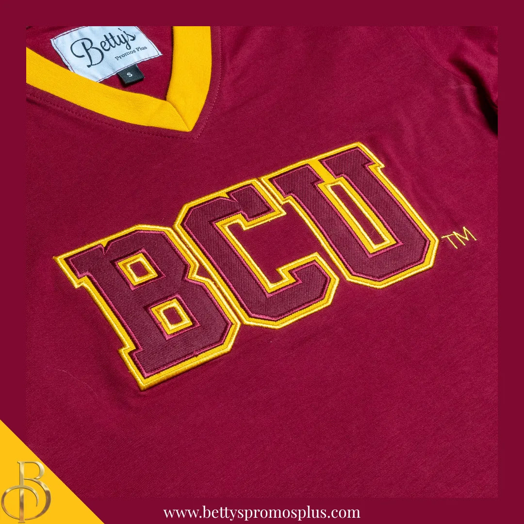Bethune-Cookman University B-CU Double Stitched Appliqué Embroidered Jersey T-Shirt-BCU Paraphernalia-BCU T-Shirts-Betty's Promos Plus