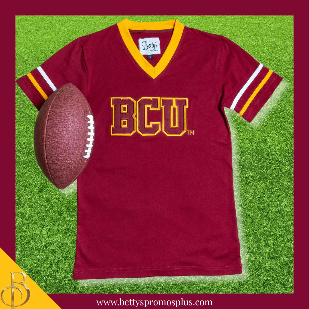 Bethune-Cookman University B-CU Double Stitched Appliqué Embroidered Jersey T-Shirt-BCU Paraphernalia-BCU T-Shirts-Betty's Promos Plus