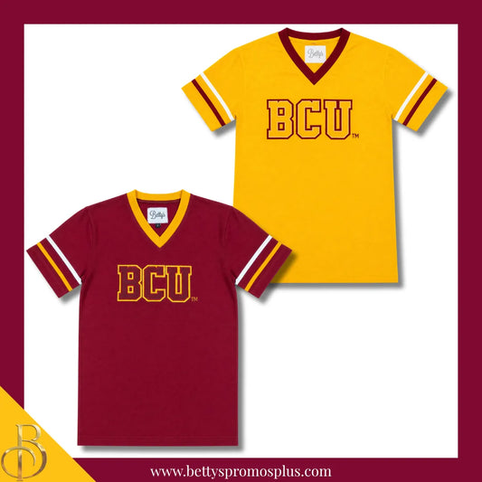 Bethune-Cookman University B-CU Double Stitched Appliqué Embroidered Jersey T-Shirt-BCU Paraphernalia-BCU T-Shirts-Betty's Promos Plus
