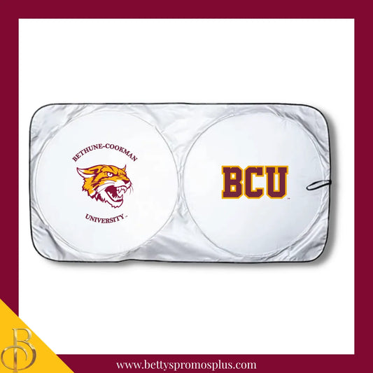 Bethune-Cookman University B-CU Wildcat Collapsible Car Sun Shade with Pouch-BCU Paraphernalia-BCU Car Shade-Betty's Promos Plus