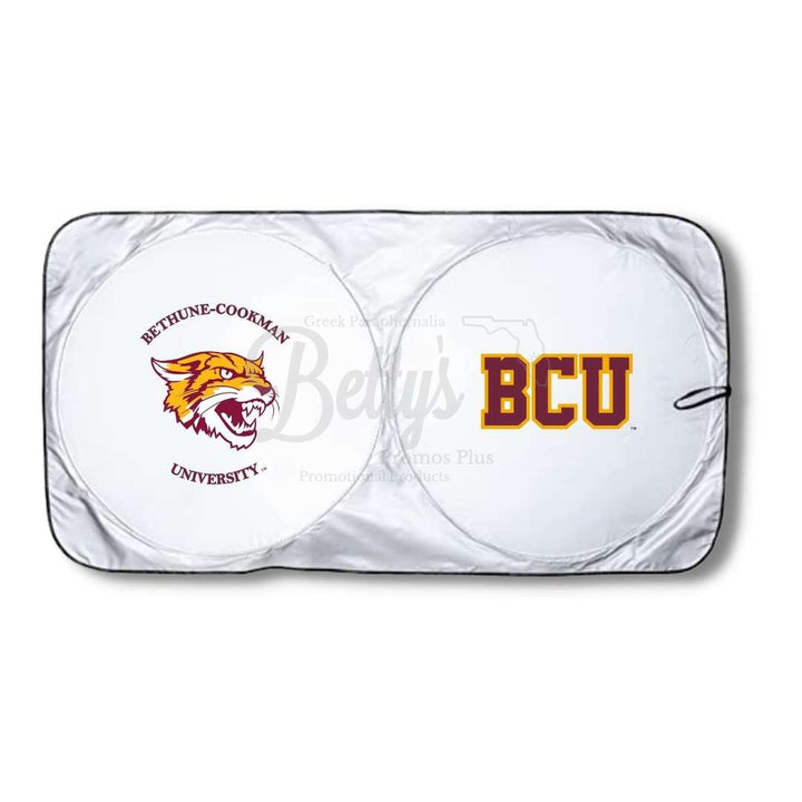 Bethune-Cookman University B-CU Wildcat Collapsible Car Sun Shade with Pouch