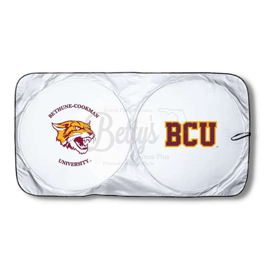 Bethune-Cookman University B-CU Wildcat Collapsible Car Sun Shade with Pouch-BCU Paraphernalia-BCU Car Shade-Betty's Promos Plus