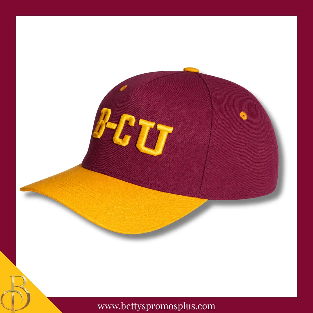 Bethune Cookman University B-CU Wildcats 2-Tone Snapback Cap-BCU Paraphernalia-BCU Hats-Betty's Promos Plus