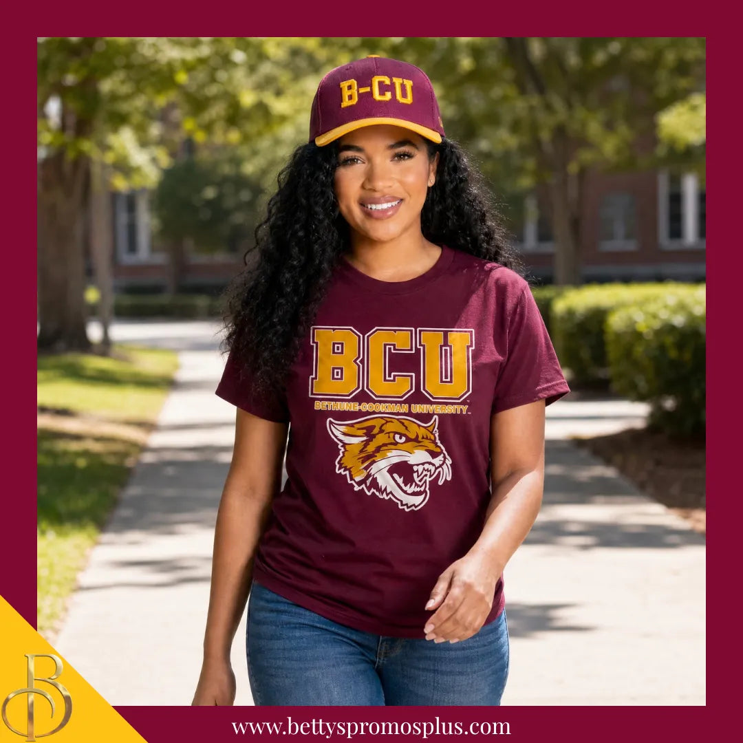 Bethune Cookman University B-CU Wildcats 2-Tone Snapback Cap-BCU Paraphernalia-BCU Hats-Betty's Promos Plus