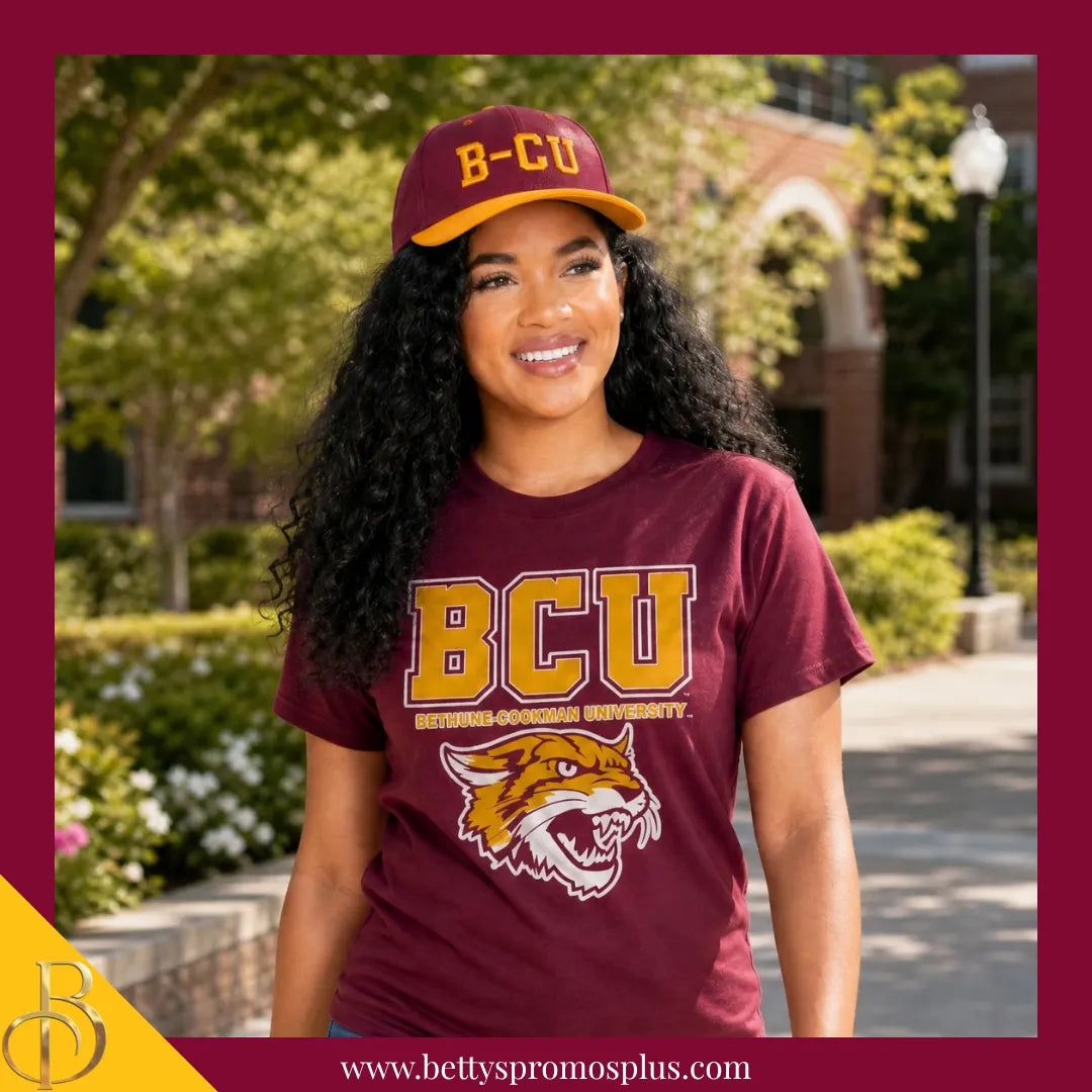Bethune Cookman University B-CU Wildcats 2-Tone Snapback Cap-BCU Paraphernalia-BCU Hats-Betty's Promos Plus