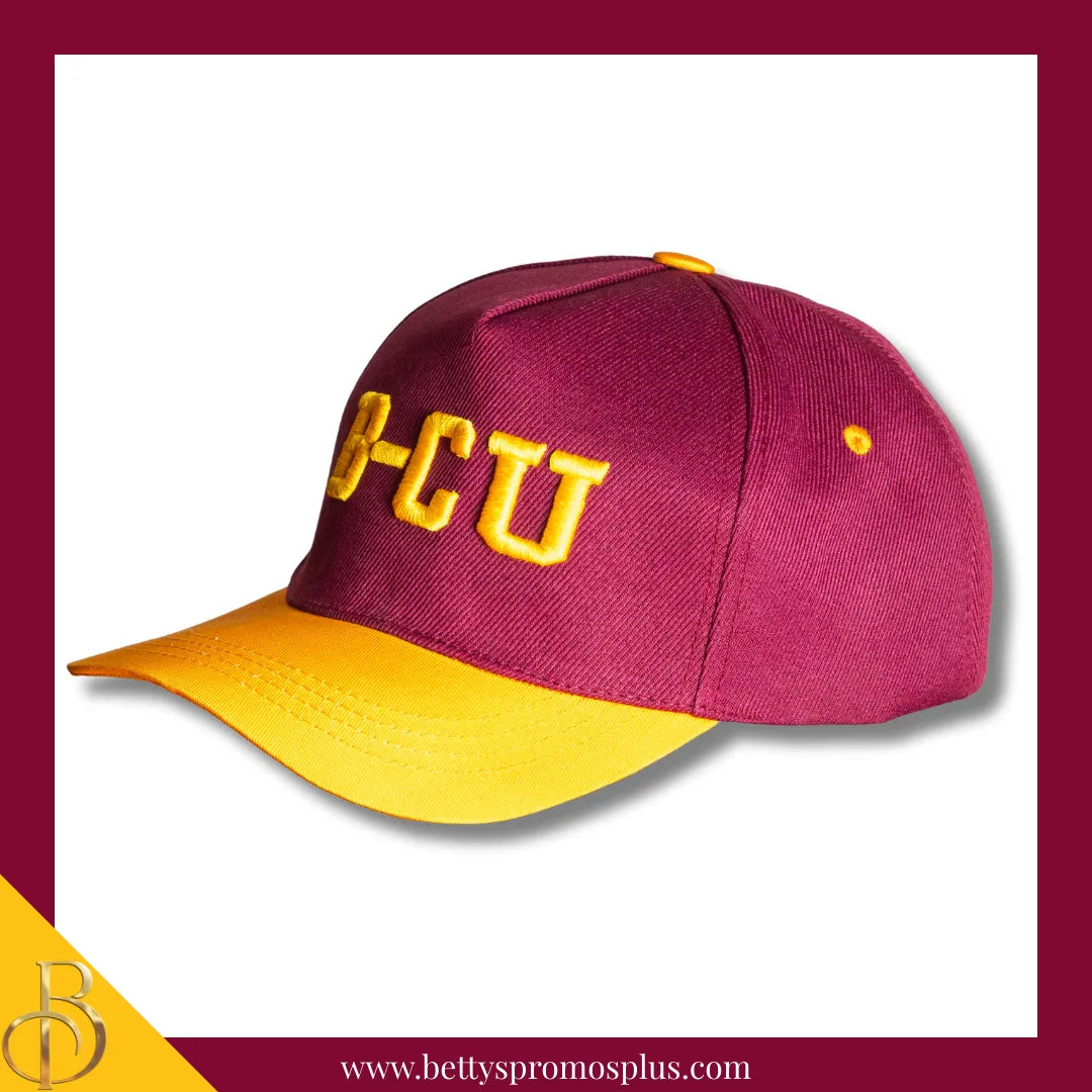 Bethune Cookman University B-CU Wildcats 2-Tone Snapback Cap-Maroon-BCU Paraphernalia-BCU Hats-Betty's Promos Plus